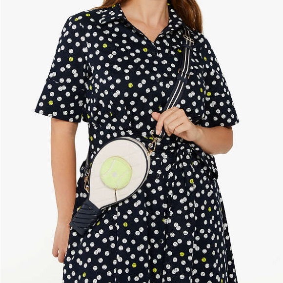 kate spade NWT $429 MSRP Grand Slam 3D Tennis Racquet Crossbody - Picture 4 of 9